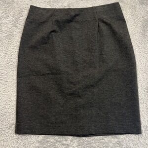 J JILL Pencil Skirt Women's S‎ Charcoal Gray Ponte Stretch Knit Straight Pull-On